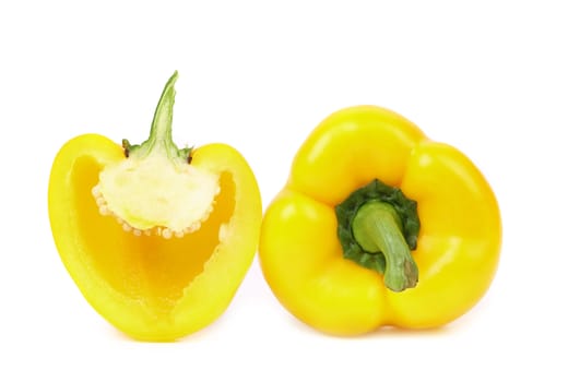 Yellow bell pepper isolated on white background