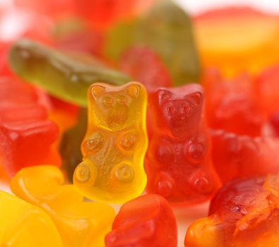Background of gummi bears yellow and red