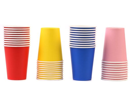 Colorful paper coffee cup. Several. Diffrent colour.
