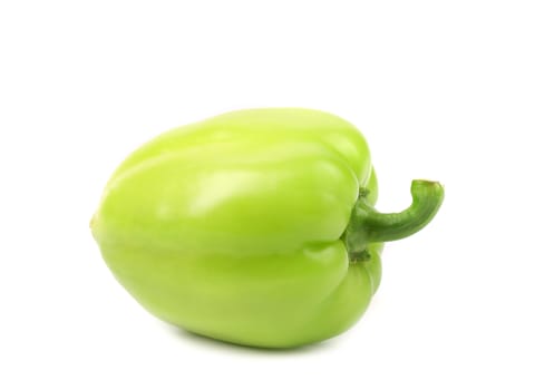 Green bell pepper isolated on a white background