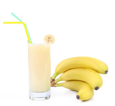 banana juice isolated on a white background