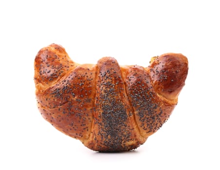 Croissants with poppy on a white background