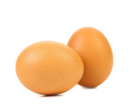 Two eggs isolated on a white backround