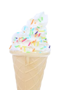 Sprinkle soft serve ice cream isolated on white background