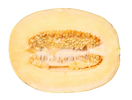 Ripe melon isolated on a white background