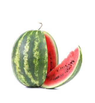 Big watermelon isolated on a white background