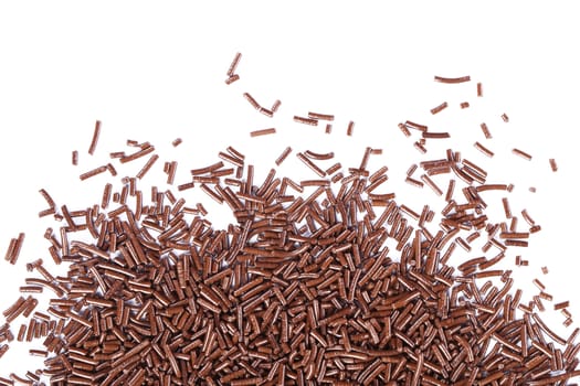 Chocolate sprinkles isolated on a white background