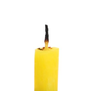 Extinguished candle isolayed on a white background