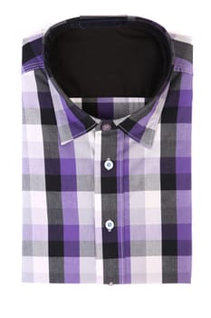 Casual men's shirt with a checked pattern. Isolated