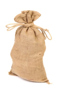 Bag from a sacking isolated on a white background.