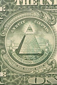 The Great Seal of the United States from the reverse of a one dollar bill.