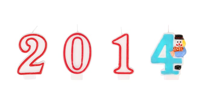 New Year 2014. Isolated on a white background.