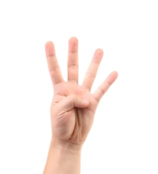 Score on the finger. Isolated on a white background.