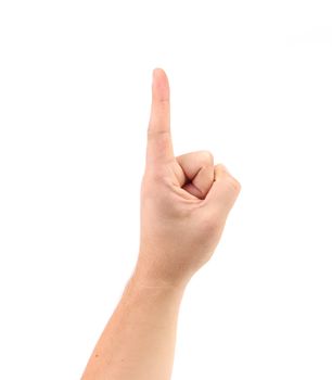 Score on the finger. Isolated on a white background.