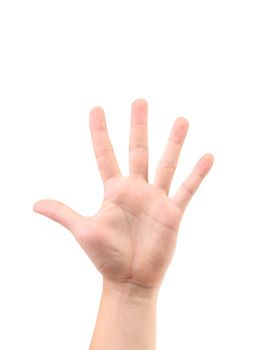 Score on the finger. Isolated on a white background.