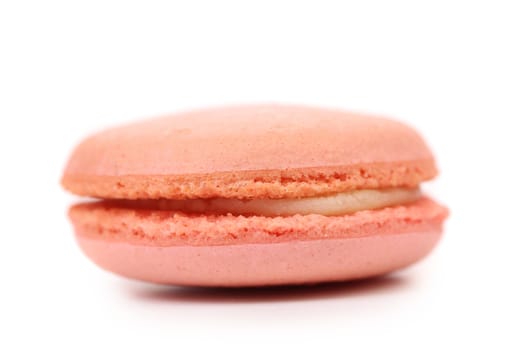 Pink macaron cakes. Isolated on a white background.