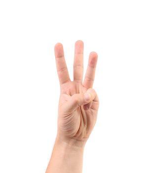Score on the finger. Isolated on a white background.