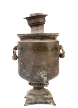 Old samovar. Isolated on a white background.