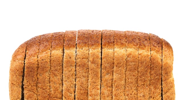 Sliced loaf of bread. Isolated on a white background.