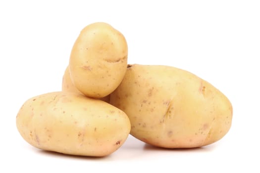 Fresh potatoes. Isolated on a white background.