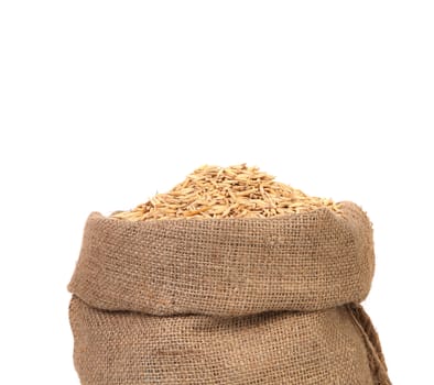 Bag of oatmeal grain isolated on a white background
