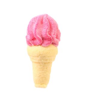 Marshmallow in form of ice cream. Isolated on a white background.