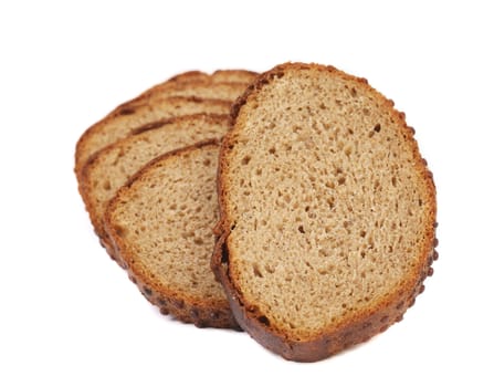 Slices of bread isolated on a white background.