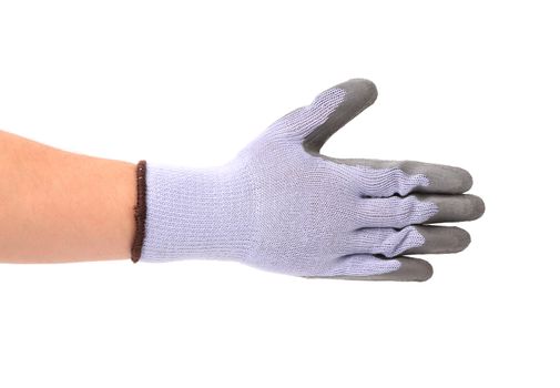 working gloves on hands isolated on a white background