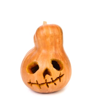 Pumpkin halloween Jack O'Lantern. Isolated on a white background.