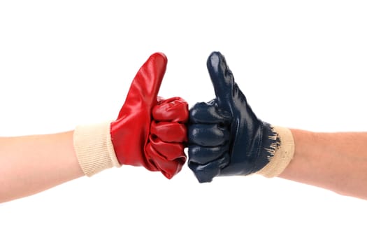 Alliance of working people. Isolated on a white background.