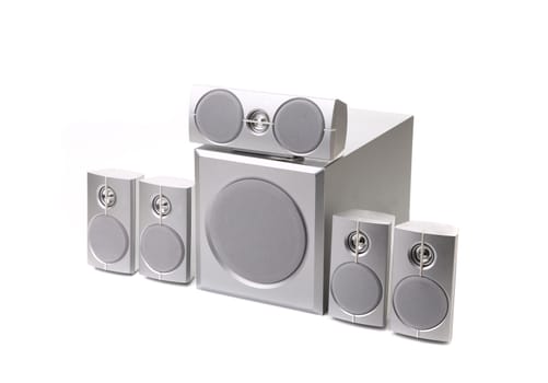 Speaker system. Isolated on a white background.