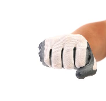 Working fist. Isolated on a white background.