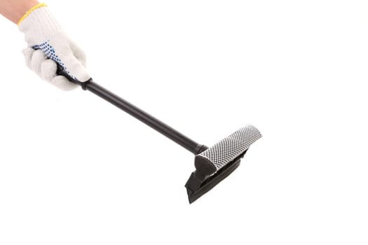 Mop for cleaning windows. Isolated on a white background.