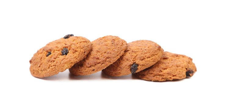 Oatmeal cookies isolated on a white background