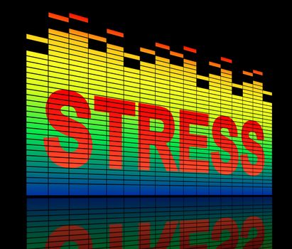 Illustration depicting graphic equalizer bars with a stress concept.