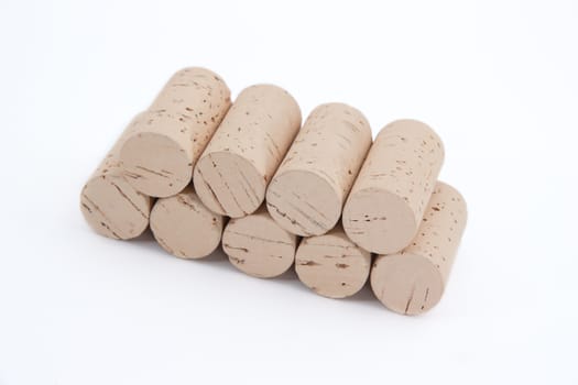 Wine corks isolated on a white background