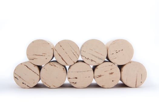 Wine corks isolated on a white background