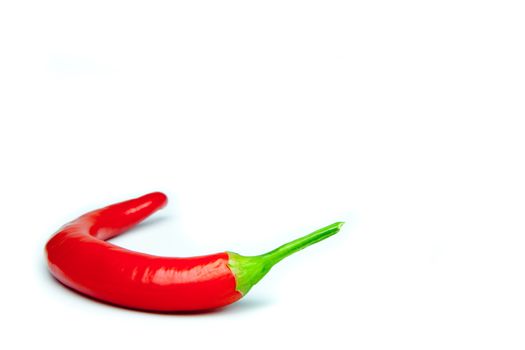 Red hot chili pepper on white background