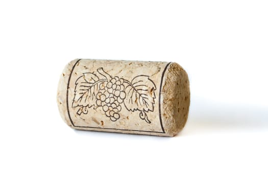 Wine corks on a white background