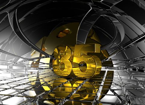 number eighty five in abstract futuristic space - 3d illustration