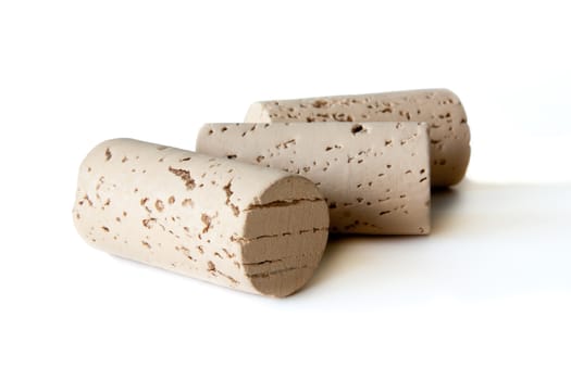 Wine corks isolated on a white background