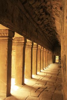 Corridor, Ta Promh temple, Angkor area, Siem Reap, Cambodia