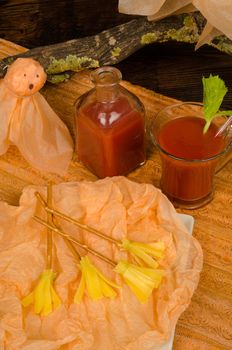 Halloween party snack decorated for children, cheese broomsticks