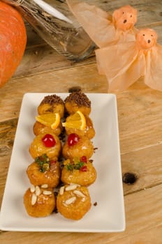 Traditional Spanish halloween biscuits, homemade panellets