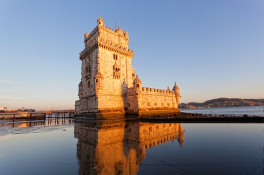 Belem Tower on a sunset, Lisbon, Portugal