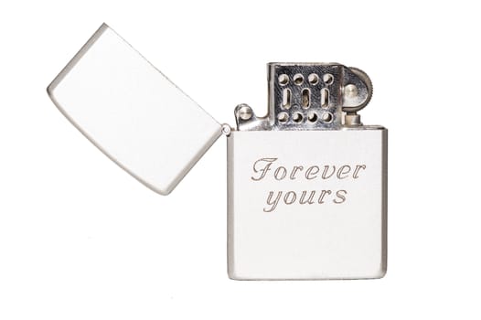 Cigarette lighter with message "forever yours"