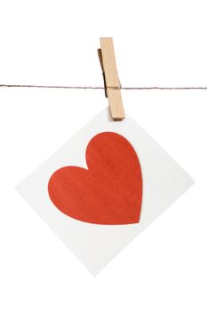 Love message held by clothespin