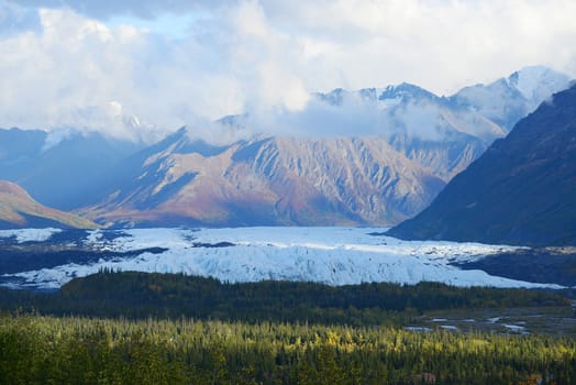 mountain and glacier in alaska