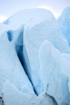 blue glacier ice crack