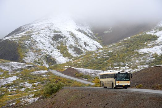 a shuttle bus in denali national park